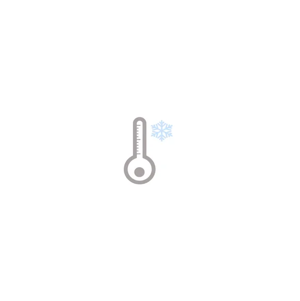 Gray Flat Vector Icon Thermometer Cold Winter Weather Weather Cold — Stock Vector