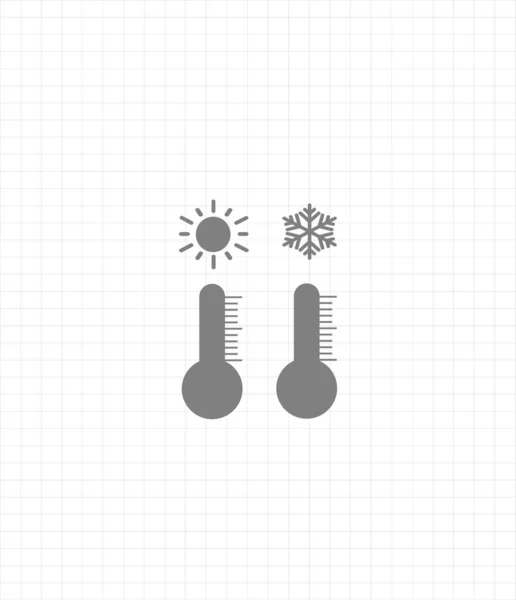 Šedá Vektorová Ikona Nastavuje Teploměry Počasím Chladné Počasí Teplé Počasí — Stockový vektor