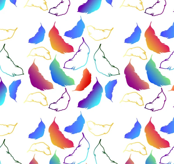 Κομψό Μοτίβο Φτερών Νέον Κλίσης Διάνυσμα Σχέδιο Εκτύπωσης Για Ύφασμα — Διανυσματικό Αρχείο