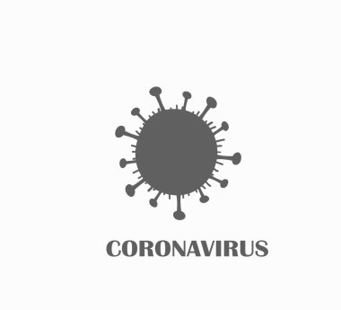 Coronavirus, COVID-19 ikon vektör çizimi düz. Dünya salgını 2020. Wuhan sendromu. İzole edilmiş arkaplanda Coronavirus silueti