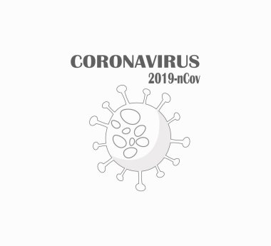 Coronavirus, COVID-19 ikon vektör çizimi düz. Dünya salgını 2020. Wuhan sendromu.