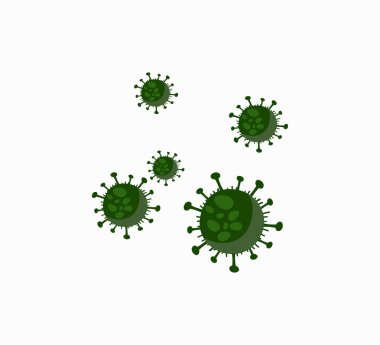 Coronavirus illüstrasyon vektörü - 2020 salgını. Coronavirus 'a karşı küresel savaş. Bakteri, salgın. Wuhan sendromu. Orta Doğu Solunum Sendromu Coronavirüs