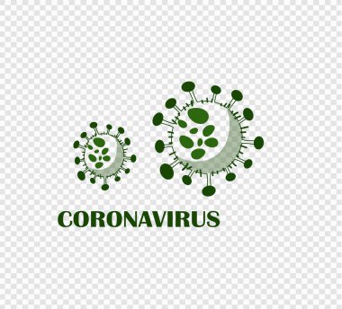 Bacteria infection or virus flu background. Coronavirus, COVID-19 icon Vector illustration flat. World pandemic 2020. Wuhan syndrome. Coronavirus - flat vector icon on transparent background. clipart