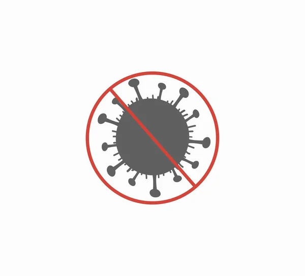 Lucha Contra Coronavirus Pandemia Mundial Ningún Virus Icono Vector Plano — Vector de stock