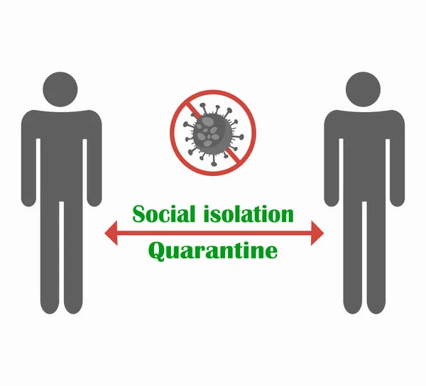 Cumplimiento Distancia Social Cuarentena Autoaislamiento Prevención Del Coronavirus Mantener Distancia — Vector de stock