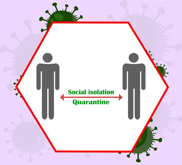 Prevención Del Coronavirus Distancia Social Cuarentena Vector Ilustración Aislamiento Social — Vector de stock