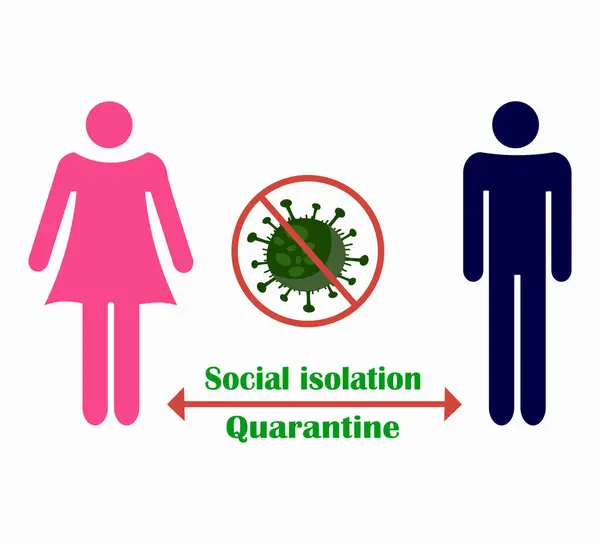 Prevención Del Coronavirus Mantener Distancia Entre Las Personas Ilustración Vectorial — Vector de stock