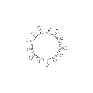 Bakteri enfeksiyonu ya da virüs gribi geçmişi. Coronavirus, COVID-19 simge taşıyıcı ana hatları düz simge