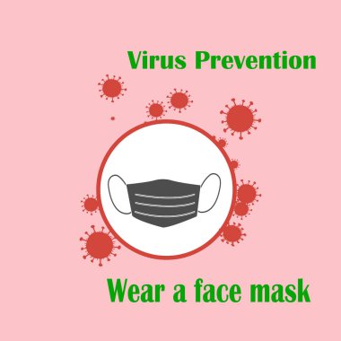 Bulaşıcı hastalıklara ve bakterilere karşı tıbbi maske koruması. Gri düz vektör tıbbi yüz maskesi simgesi izole edildi. Koronavirüsün önlenmesi