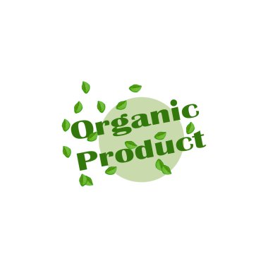 Nane yapraklı organik ürün logosu. Organik ve vejetaryen gıda logosu