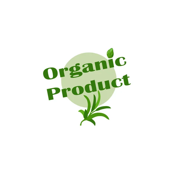 Produto Orgânico Vetor Logotipo Plana Isolado Logotipo Comida Orgânica Vegan — Vetor de Stock