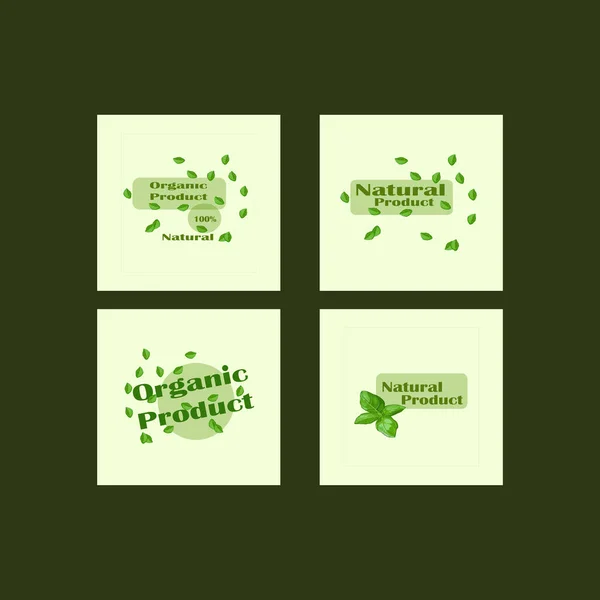 Kollektion Mit Stylischem Vollveganem Logo Natürliches Flaches Design Für Biolebensmittel — Stockvektor