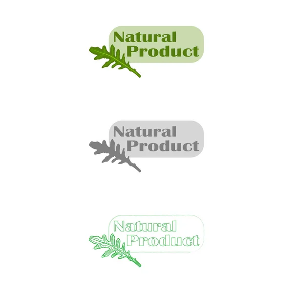 Natürliches Produkt Flaches Design Vektor Logo Set Isoliert — Stockvektor