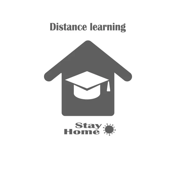 Illustration Vectorielle Enseignement Distance Isolée Étudier Pendant Période Quarantaine Distance — Image vectorielle