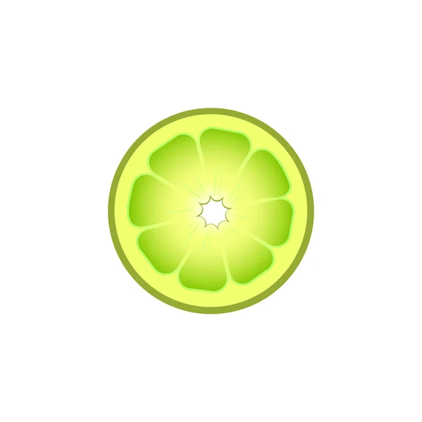 Una Rebanada Cal Vector Ilustración Aislada Fruta Fresca Jugosa — Vector de stock