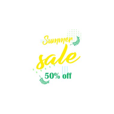Instagram yazlık satış vektör şablonu. Mevsimlik yaz indirimi ve% 50 'ye varan indirim. Tropik palmiye ağacı silueti düz tasarım. İnternetten alışveriş