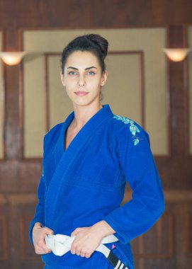 Jiu Jitsu, kadınlar bölümü. Bir kimono kız.