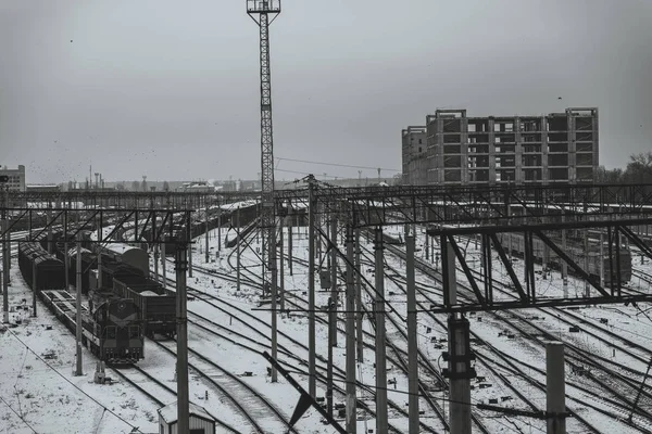 Căile ferate. Trenul diesel . — Fotografie, imagine de stoc