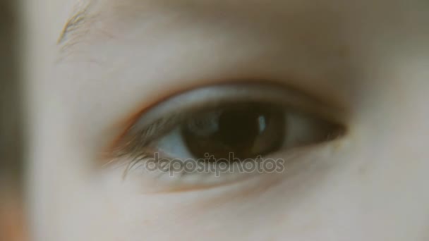 Macro. L'œil d'un gars. Élèves 