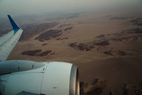 El desierto de Egipto. Vista desde el avión — Foto de Stock