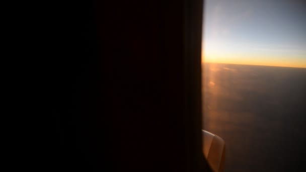 Dawn from the airplane window — Stock Video