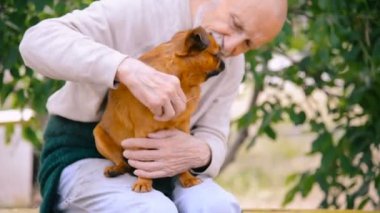 Dedesi ile bir köpek doğurmak Griffon