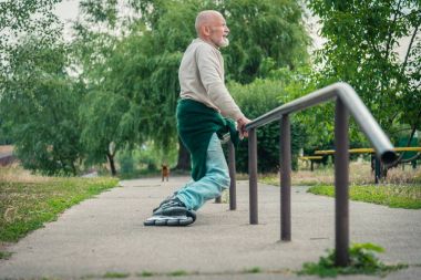 Büyükbaba Griffon doğurmak köpek ile silindir üzerinde rulo
