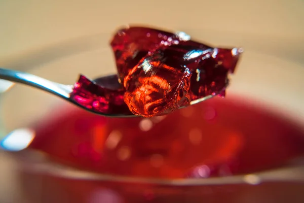 Jelly. Spoon with jelly — Stock Photo, Image