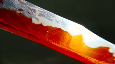 Kanlı bıçak. Eli kanlı bir bıçak tutan