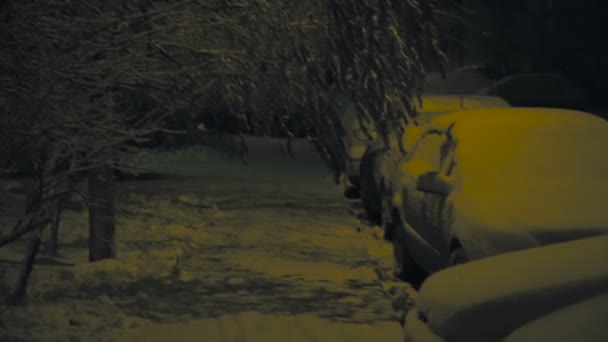 Mau Tempo Cidade Estava Coberta Neve — Vídeo de Stock