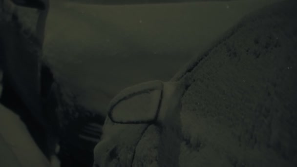 Плохая Погода Город Покрыт Снегом — стоковое видео