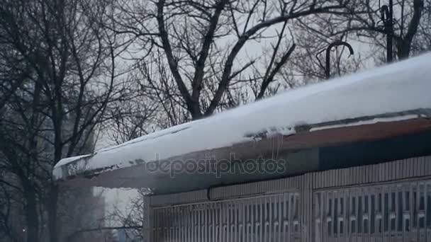 Vinter Byen Var Dekket Snø – stockvideo