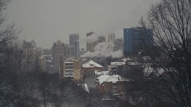 Inverno Cidade Estava Coberta Neve — Vídeo de Stock