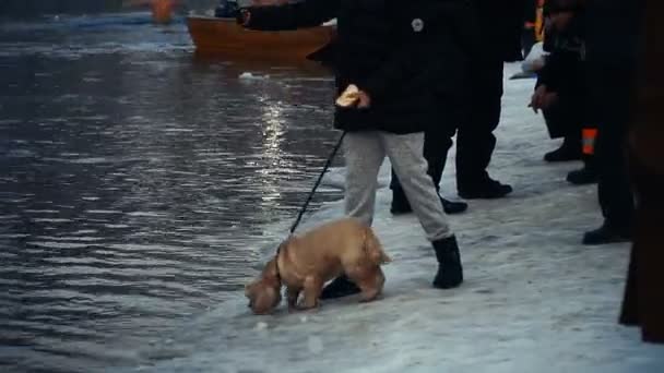 Kiev Ukraina Januari 2018 Dop Herren Människor Försatt Semester — Stockvideo