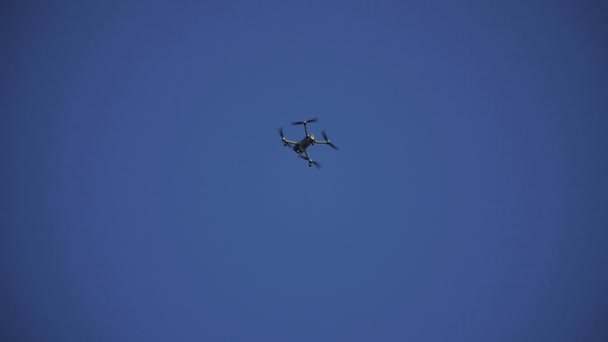 Quadrocopter 空を横切って Quadrocopter — ストック動画