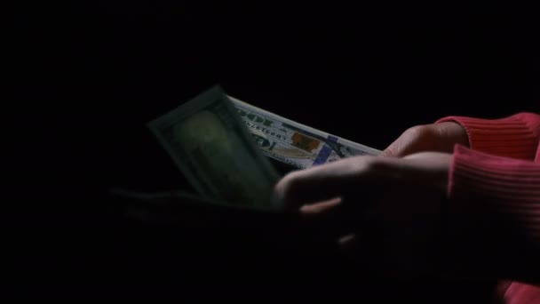 Geld Handen Tellen Dollar — Stockvideo