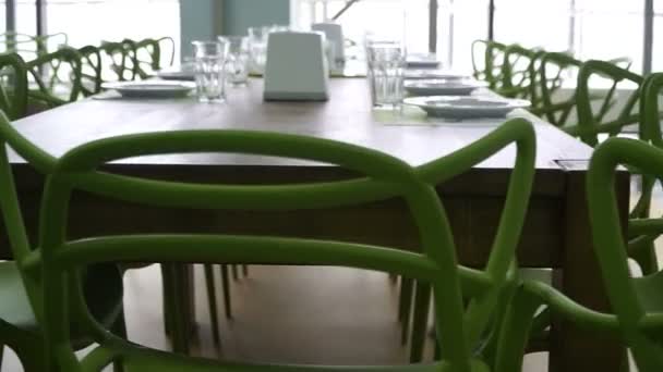 카페에서 식사를 테이블 — 비디오