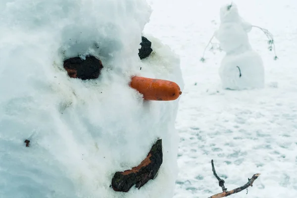 Snowman. Snowman with children — Stock Photo, Image