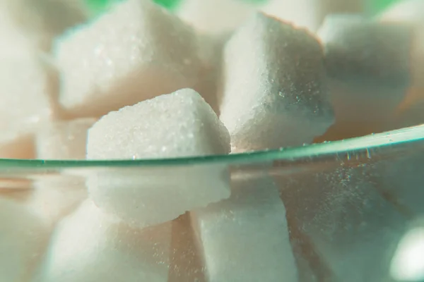 Açúcar refinado. Açúcar sob a forma de cubos — Fotografia de Stock