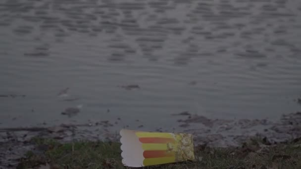 Çöp Açık Havada Yaptı Çöp — Stok video