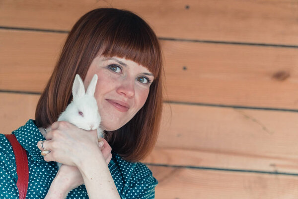 Rabbit, Girl with a white rabbit