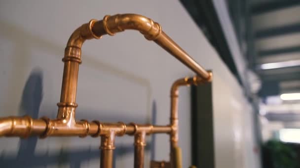 Waterleidingen Watertoevoersysteem Ketelhuizen Een Particulier Huis — Stockvideo