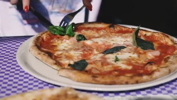 Pizza Prato Nacional Italiano Pizza — Vídeo de Stock