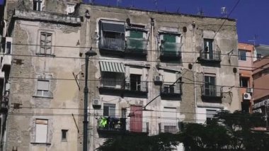Fakir yerleşim bölgesi. Napoli 'nin fakir yerleşim bölgesi. İtalya.