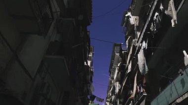 Fakir yerleşim bölgesi. Napoli 'nin fakir yerleşim bölgesi. İtalya.