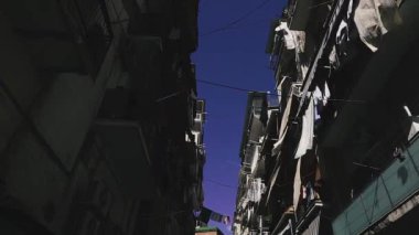 Fakir yerleşim bölgesi. Napoli 'nin fakir yerleşim bölgesi. İtalya.