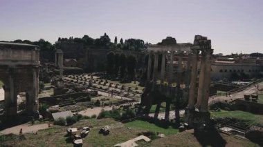 Roma forumu. Roma şehrinin mimarisi manzarası. Roma Forumu.