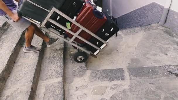 Bagage Bagage Naar Hotelkamer — Stockvideo