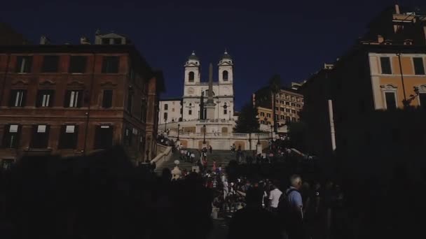 Ιταλία Ρώμη Οκτωβρίου 2019 Ισπανικά Σκαλιά — Αρχείο Βίντεο