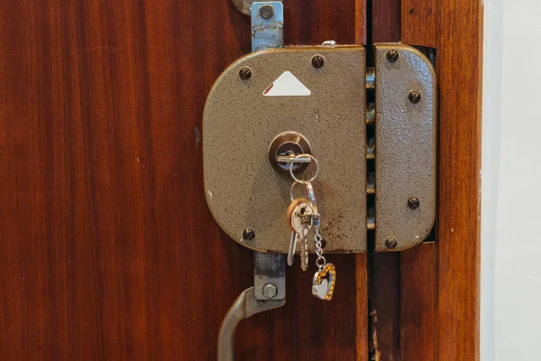 Door lock. The door lock into which the key is inserted.